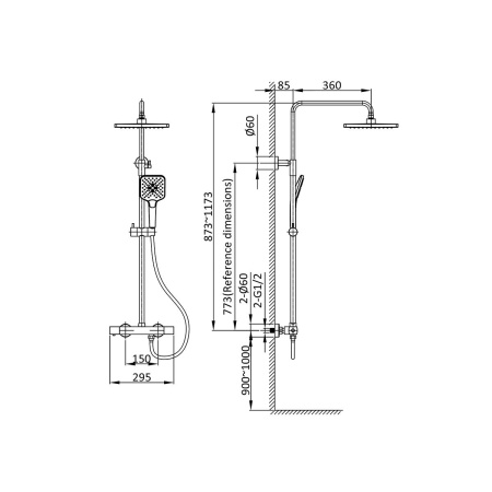 Душевая стойка Vincea Next VSFS-1N0TCH