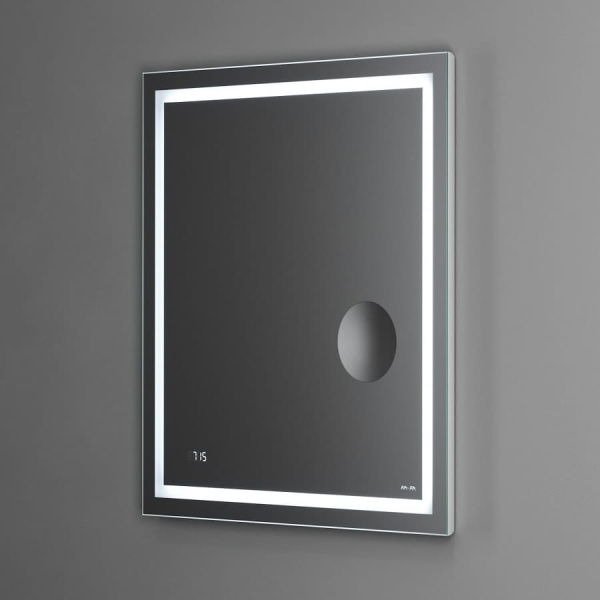 Зеркало с контурной Led-подсветкой AM.PM GEM 65 M91AMOX0653WG часами и косметическим зеркалом