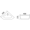 Раковина CeramaLux 7012J 39x39 см, подвесная, угловая, белый