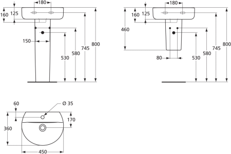 Раковина Ideal Standard Connect 45 (E805701)