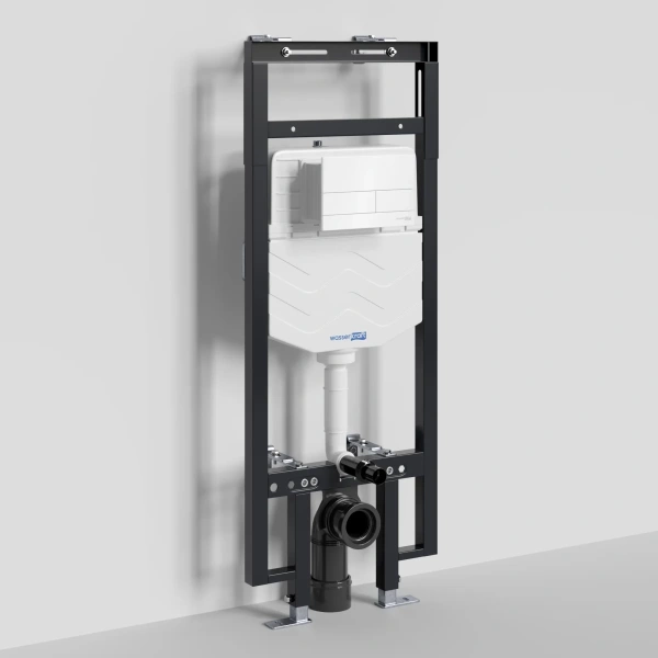 Инсталляция для унитаза WasserKRAFT Dinkel 58 58TLT.010.ME.WH04 с кнопкой смыва, белый