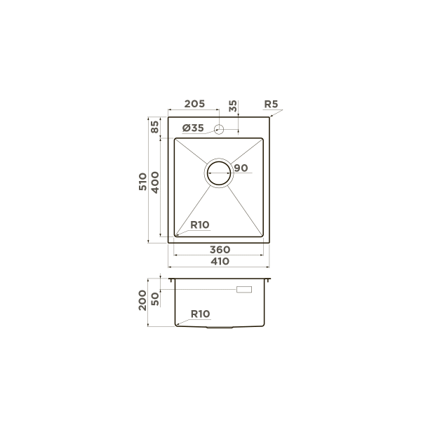 Кухонная мойка Omoikiri Akisame 41-LG нержавеющая сталь/светлое золото 4973080