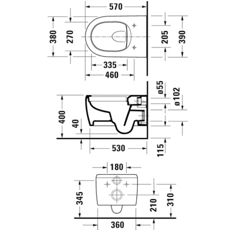 Унитаз подвесной Duravit Qatego 2556090000