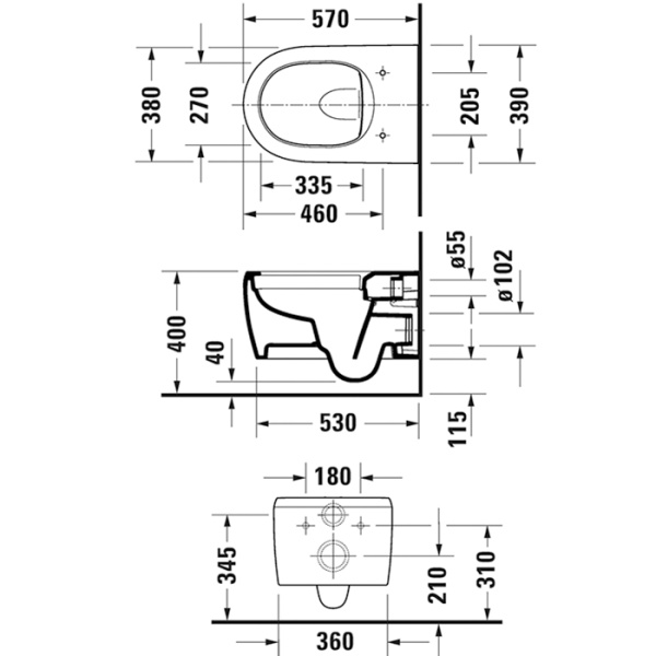 Унитаз подвесной Duravit Qatego 2556090000