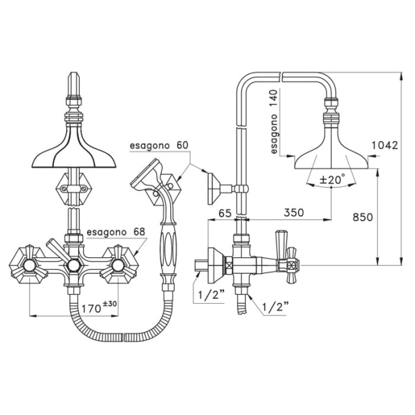 Душевой комплект Stella Eccelsa EC 02514 AU00