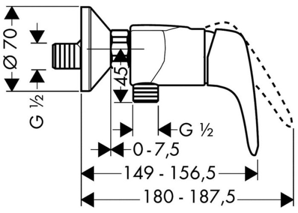 Смеситель для душа hansgrohe Metris E 31670000