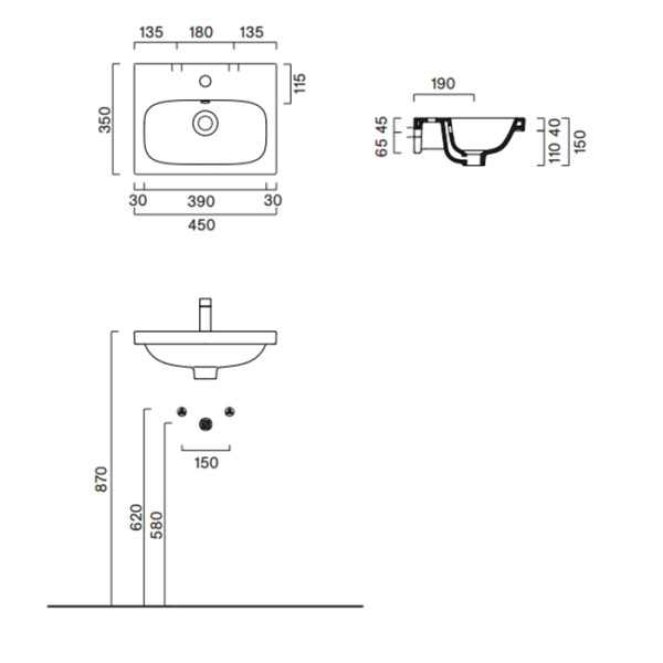 Раковина Catalano Alvea 45 0620450001