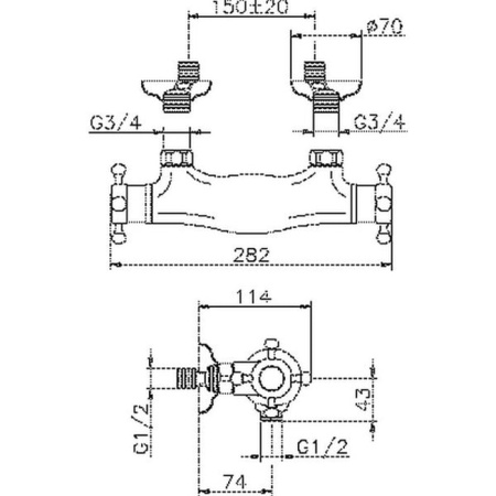 Смеситель для душа Huber Victorian VTT010102A сталь