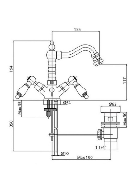 Смеситель для биде Cezares First FIRST-BS2-01-M