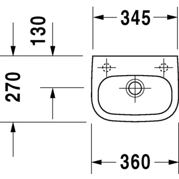 Раковина 36x27 см Duravit D-Code 07053600092