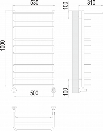 Полотенцесушитель водяной Terminus Арктур П10 500х1000 4670078529459