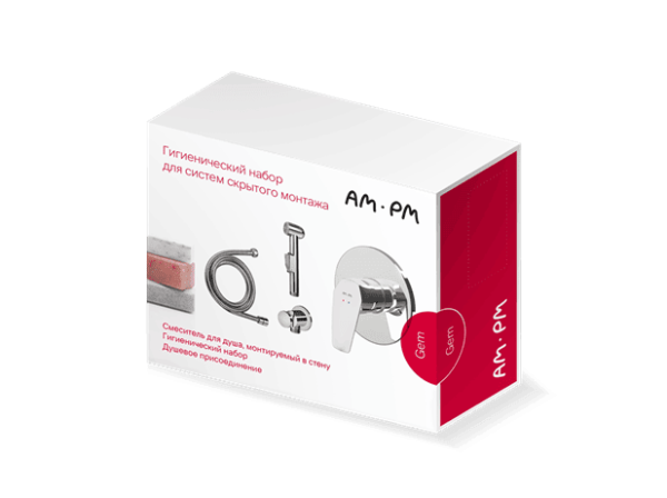 Смеситель Am.Pm Gem F40H9000 с гигиеническим душем встраиваемый