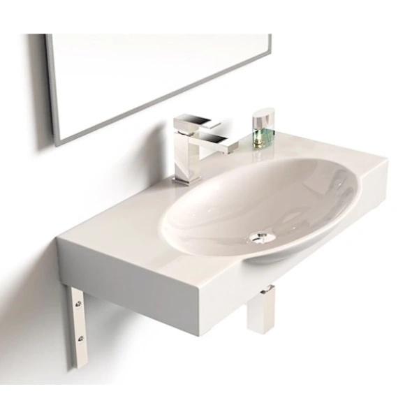 Раковина 76 см Sanita Luxe Infinity на кронштейнах WB.FN/Infinity/76-C.BR/WHT.G/S1