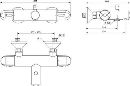 Смеситель для ванны Ideal Standard Ceratherm 25 A6423AA