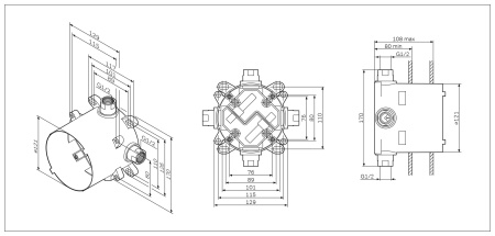 Скрытая часть смесителя Am.Pm F100100