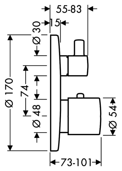 Смеситель для ванны hansgrohe Ecostat 15701000