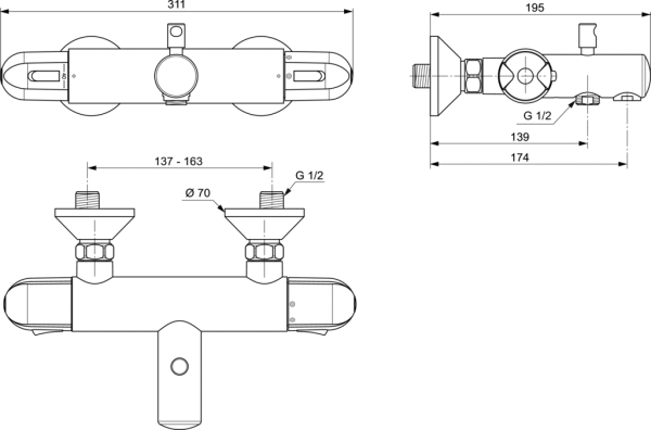 Смеситель для ванны Ideal Standard Ceratherm 25 A6423AA