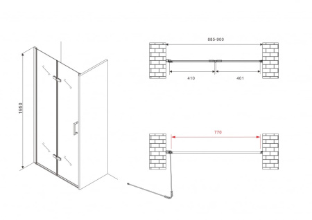 Душевая дверь Abber Zart AG08090P