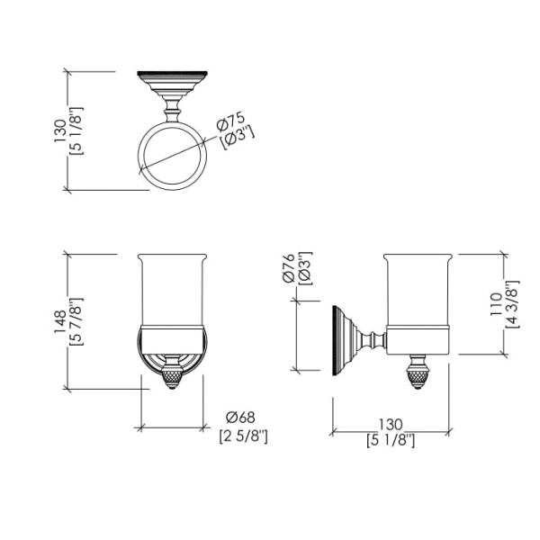 Стакан Devon&Devon Diamond WHD503BRBI бронза