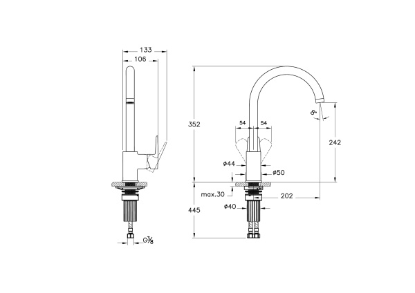 Смеситель для кухни Vitra Flow Soft A4341936EXP черный матовый