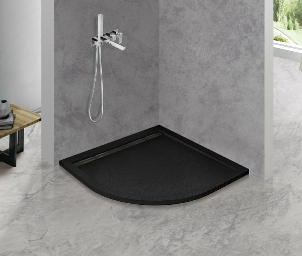 Душевой поддон Cezares 90x90 TRAY-AS-R-90-30-NERO черный матовый