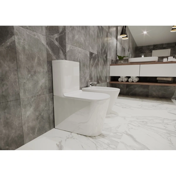 Унитаз-компакт Timo Inari TK-501 безободковый, с сиденьем микролифт, белый