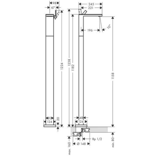 Напольный смеситель для раковины Axor MyEdition 47042000