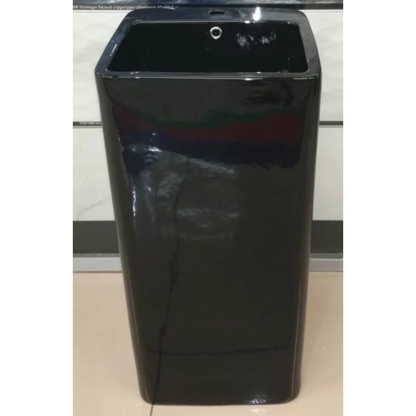 Раковина CeramaLux P7004LВ 40x40 см, напольная, черный глянец