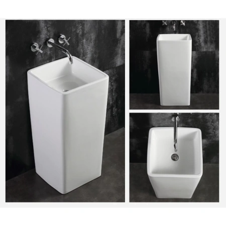 Раковина CeramaLux P7005L 40x40 см, напольная, белый