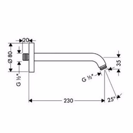 Кронштейн для верхнего душа hansgrohe 27412000