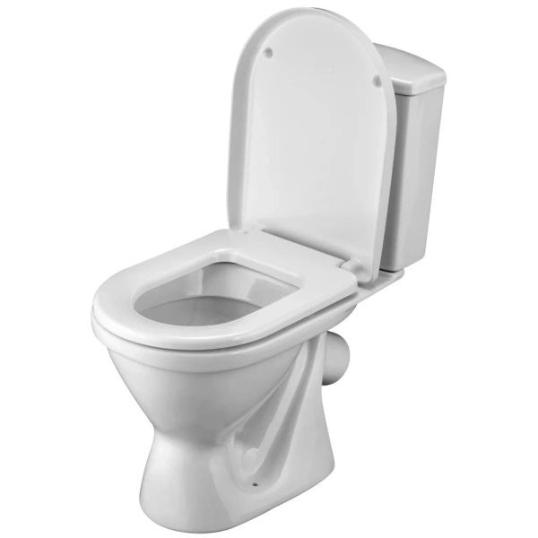 Унитаз-компакт Santek Алькор 1.WH30.2.140 косой выпуск, с сиденьем, белый