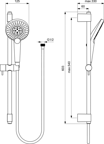 Душевой гарнитур Ideal Standard IdealRain Evo Jet B1761AA