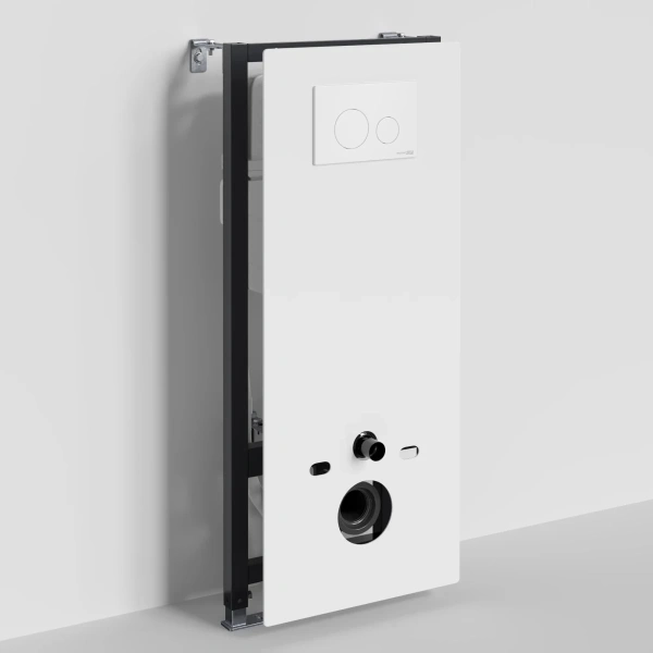 Инсталляция для унитаза WasserKRAFT Abens 20 20TLT.010.ME.WH.WM02 с кнопкой смыва, белый матовый