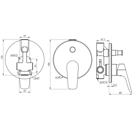 Смеситель для душа Damixa Jupiter 777100000