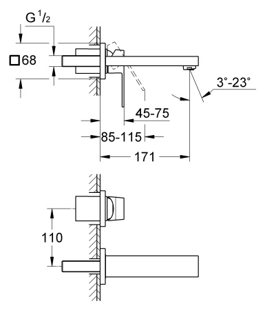 Смеситель для раковины Grohe Eurocube 19895000