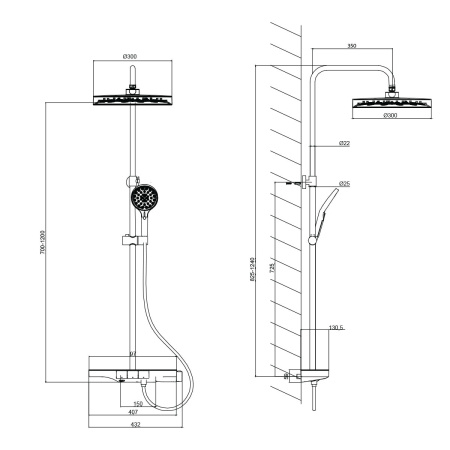 Душевая стойка Vincea Inspire VSFS-3I12TCH