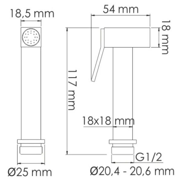 Гигиенический душ WasserKRAFT Schunter A8251.285.237.213 со смесителем, золотой матовый