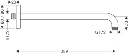 Кронштейн для верхнего душа hansgrohe 27446000