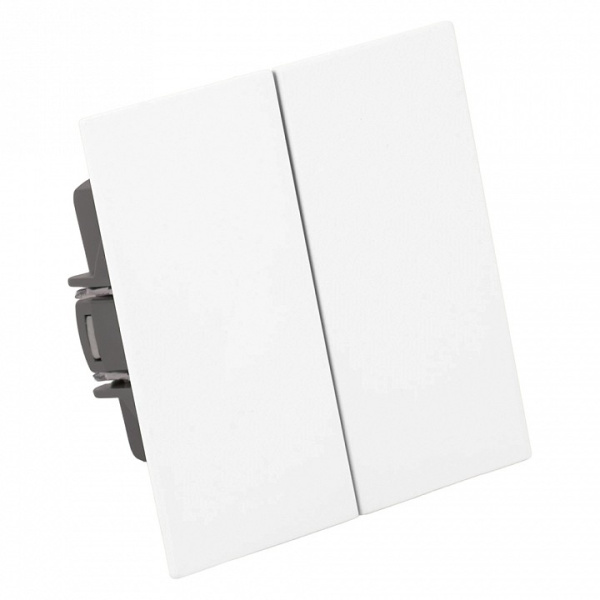 Переключатель двухклавишный без рамки Stekker Мия 50434