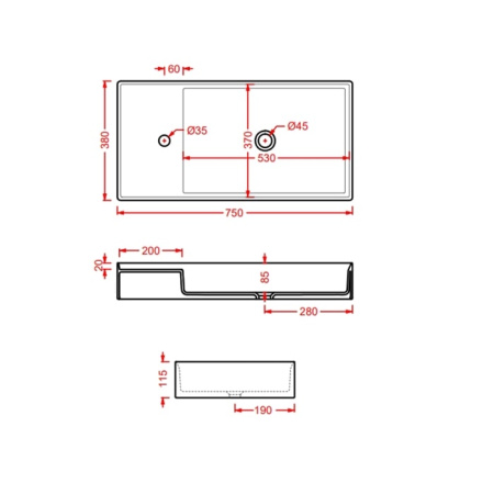 Раковина Artceram Scalino SCL004 01 00
