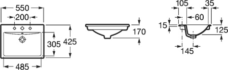 Раковина Roca Diverta 32711600Y 55х42,5