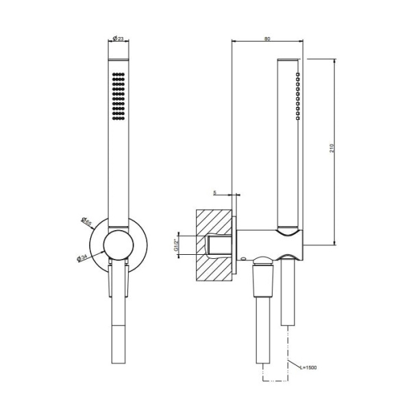 Душевой комплект Gessi Anello 63329#707 черный