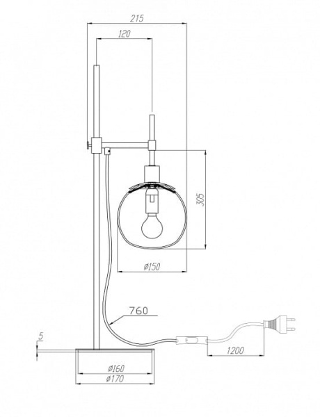 Настольная лампа декоративная Maytoni Erich MOD221-TL-01-N