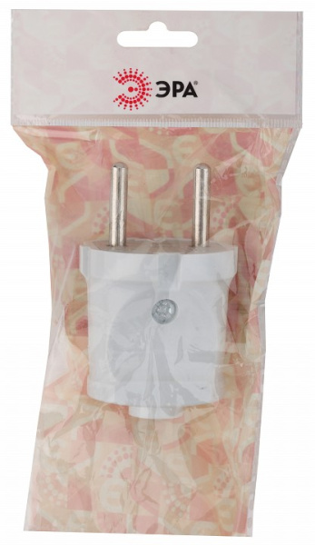 Вилка прямая без заземления Эра  Vx1-W