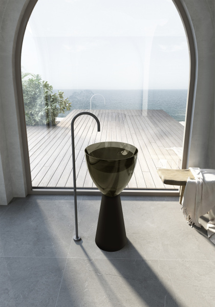 Раковина Abber Kristall 45 AT2703Black-Vesuvian черный