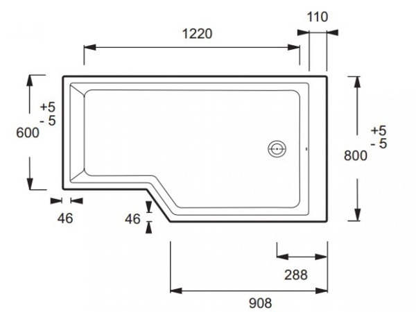 Акриловая ванна Jacob Delafon Bain Douche NEO 150x80 E6D119R-00