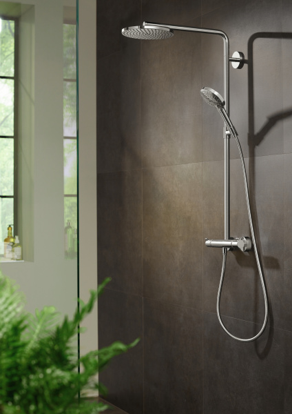 Душевая система hansgrohe Raindance Select S Showerpipe 240 1jet P 27633670 с термостатом матовый черный