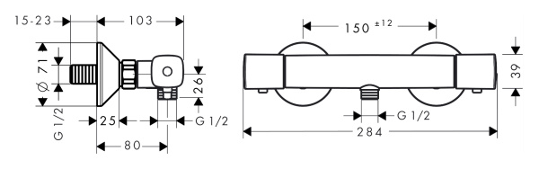 Смеситель для душа hansgrohe Ecostat 13122000