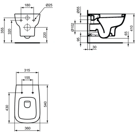 Унитаз подвесной Ideal Standard Esedra T281401 белый