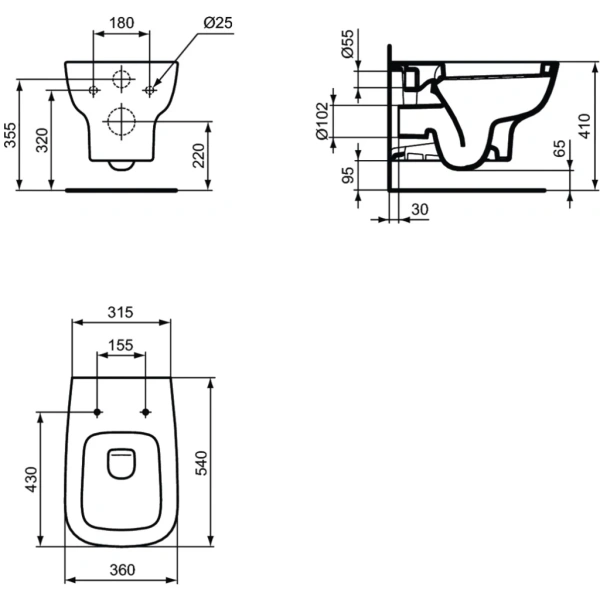 Унитаз подвесной Ideal Standard Esedra T281401 белый